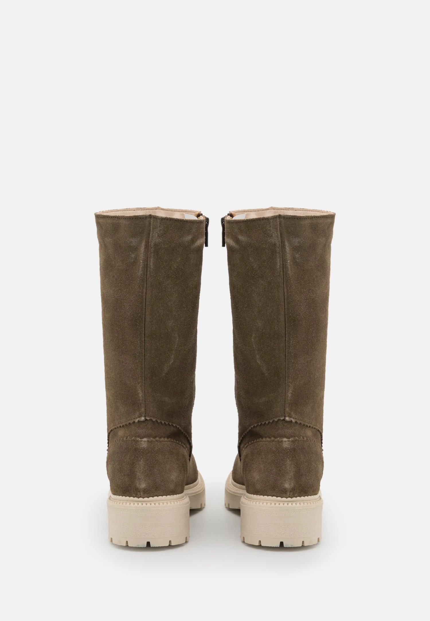 Pier One LEATHER WINTER BOOT - Kozaki - Khaki 5 Pier One LEATHER WINTER BOOT - Kozaki - Khaki - obrazek 3