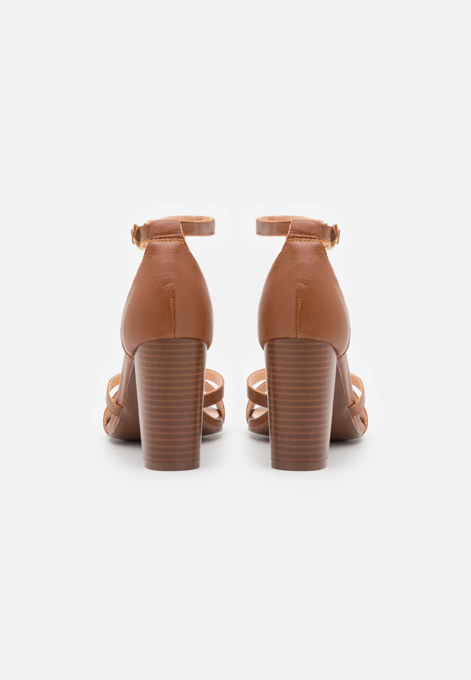 Pier One LEATHER - Sandały Na Obcasie - Cognac 5 Pier One LEATHER - Sandały Na Obcasie - Cognac - obrazek 3