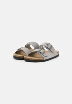 Pier One LEATHER UNISEX - Kapcie - Grey